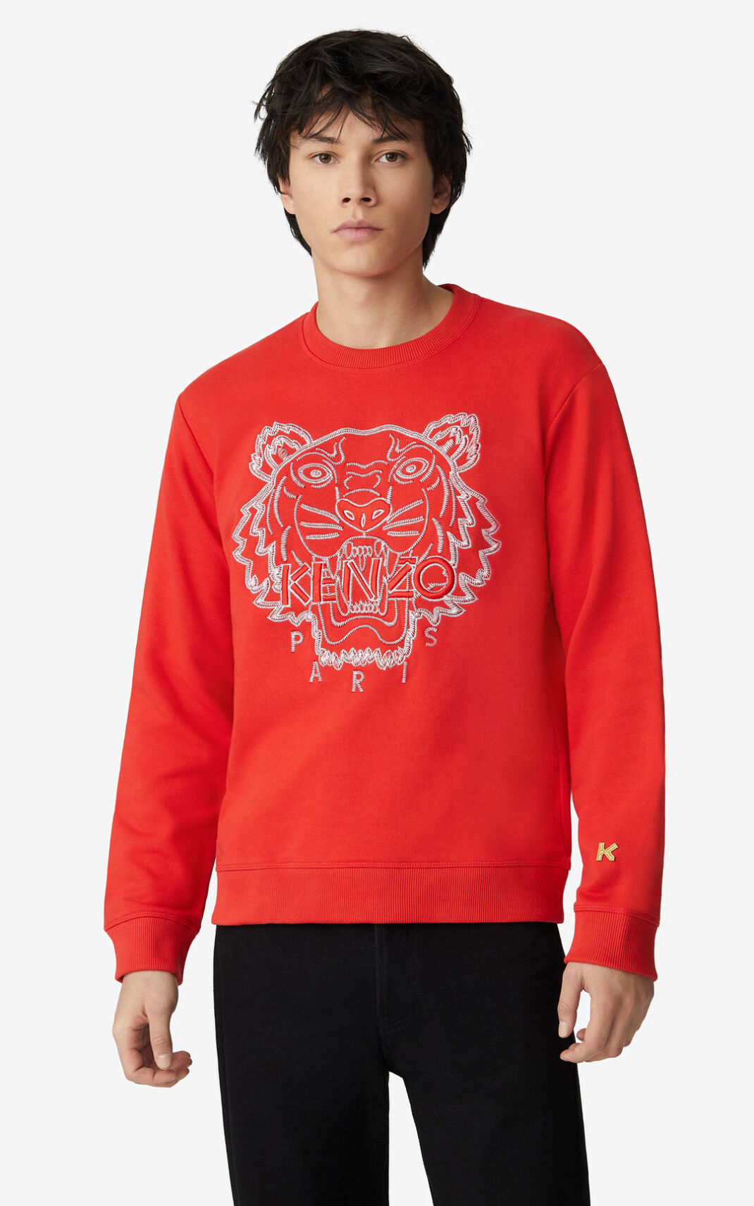 Kenzo Tiger Sweatshirt Red For Mens 7610RLWTY